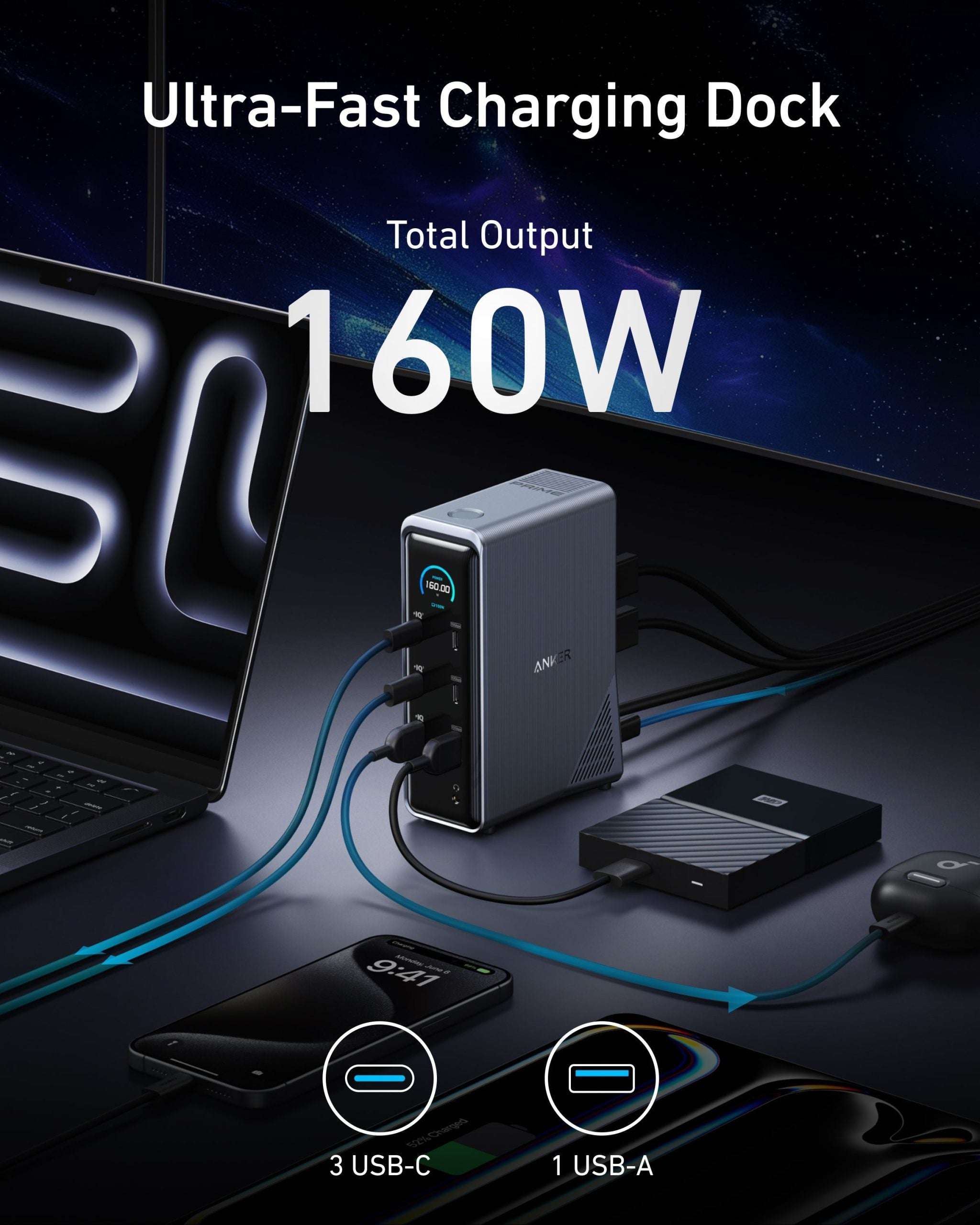 Anker Prime Charging Docking Station (14-in-1, Dual Display, 160W) image 5