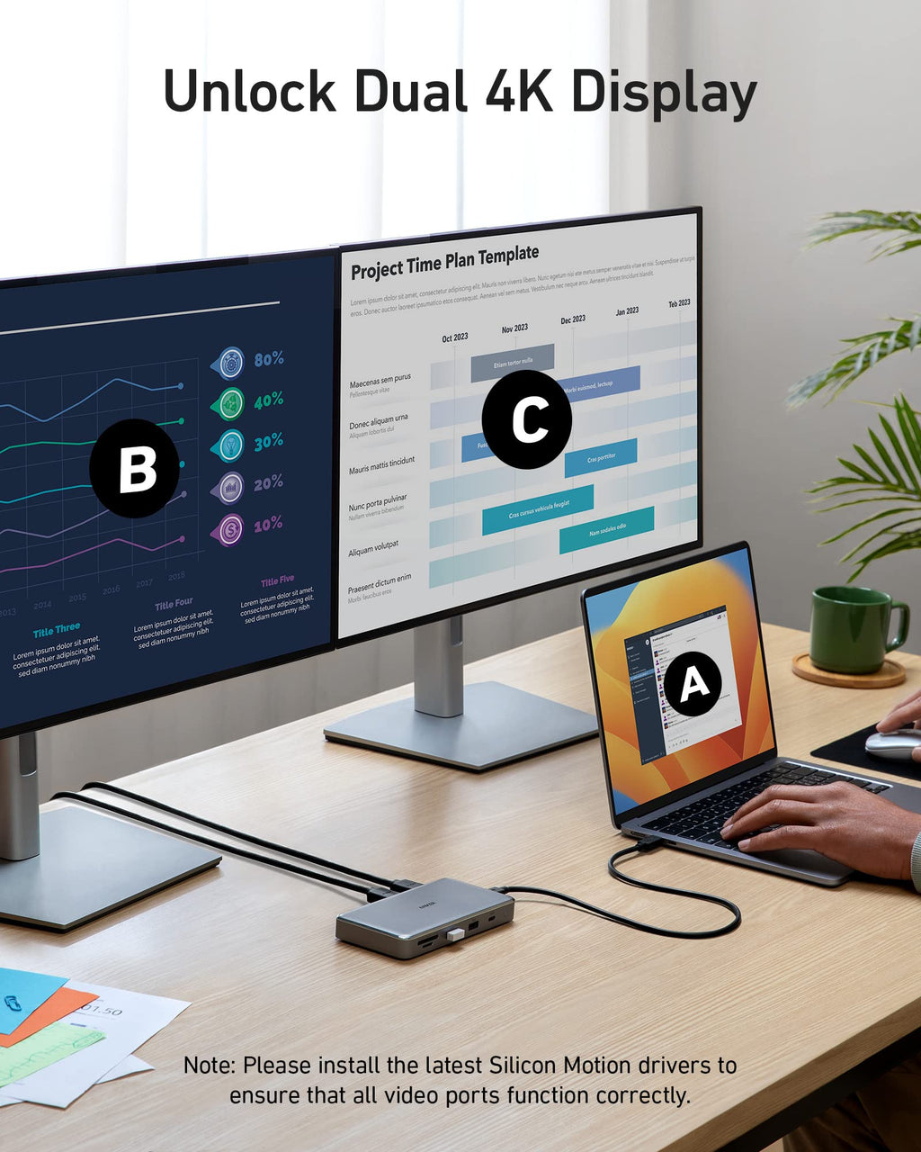 Anker 563 USB-C Hub (10-in-1, Dual 4K HDMI, For MacBook) image 2