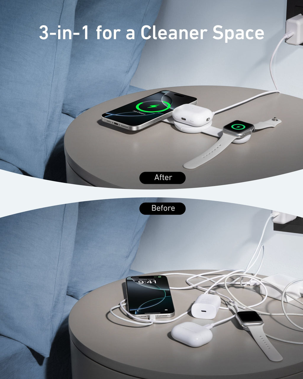 Anker MagGo Wireless Charging Station (3-in-1, Foldable Pad) image 4